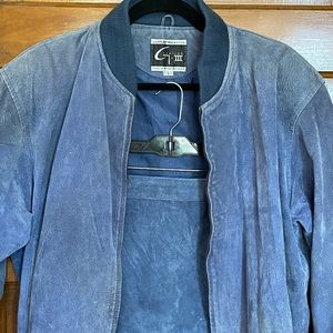 ✨Vintage 1989/90’s Light Blue Suede Suede Bomber jacket with matching skirt! ✨